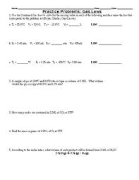 Gas Law Practice By Easychem Teachers Pay Teachers
