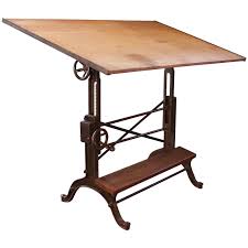 Drafting Table Vintage Industrial Cast Iron And Wood Frederick Post Adjustable Antique Drafting Table Drafting Table Industrial Drafting Tables