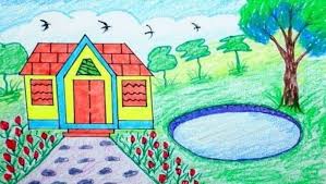 Terdapat beragam cara yang bisa dijalankan untuk mewarnai. 25 Contoh Gambar Pemandangan Rumah Referensi Menggambar
