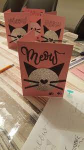 Make sure that the tail and both ears extend to the fold and go along it for at least a quarter of an inch (this is where the front and back will be attached to each other). Diy Cat Card Invitation Super Easy Way To Make Your Own Customized Invitation For Cat Birthday Party Invitations Cat Birthday Invitations Kitten Birthday Party