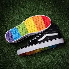 Black And Rainbow Vans Buy Rainbow Vans Old Skool Sk8 Hi Sneakers Unisex Forstep Style In 2020 Rainbow Vans Custom Vans Shoes Pride Shoes