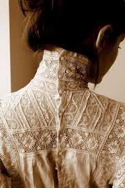 Button Up High Collar Fashion Vintage Outfits Wedding Dresses Vintage