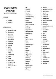Appearance And Personality Worksheet Free Esl Printable Worksheets Made By Teachers Describing Words Descriptive Words For People Book Writing Tips