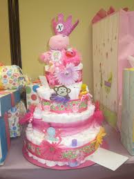 My Pamper Cake Baby Shower Made For My Daughter Pamper Cake Diaper Cake Basket Diaper Cake