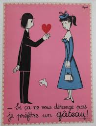 Vintage French Poster By Raymond Peynet Couple Of Etsy Vintage French Posters French Poster Famous Cartoon Couples