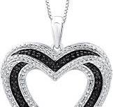 Amazon.com: GILDED STERLING SILVER 1/4 CTTW BLACK DIAMOND ...
