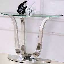 This is a gorgeous half round console table which also includes a smaller one with it. Naples Glass Semi Circle Console Table