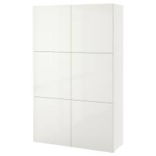 Besta Storage Combination With Doors White Selsviken High Gloss White 47 1 4x15 3 4x75 5 8 Ikea In 2020 High Gloss White White Storage Storage
