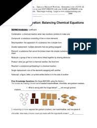 Instructions on balancing chemical equations: Balancing Equations Chemical Substances Chemical Compounds
