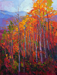 Aspen Flame Modern Impressionism Landscape Wall Art Landscape Art Tree Art