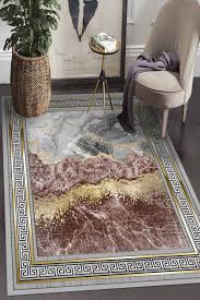 Genç ve çocuk odaları i̇çin en i̇deal halılar tekzen'de! Kaymaz Tabanli Mermer Desenli Hali Tykd 2414