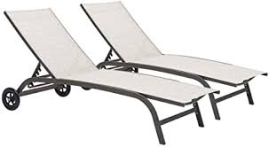 Maybe you would like to learn more about one of these? Amazon Com Crestlive Products Adjustable Chaise Lounge Chair Five Position And Full Flat Outdoor Aluminum Recliner With Wheels All Weather For Patio Beach Yard Pool 2pcs Beige Patio Lawn Garden