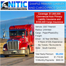 For the trucking insurance needs of the smaller fleets (1 to 5 trucks), we can offer direct bill with no interest charges, quick. Sample Truck Insurance Price Quotes