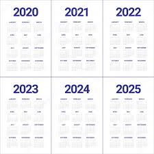 The 12 months calendars print out on 12 pages. Year 2020 2021 2022 2023 2024 2025 Calendar Vector Design Template Simple And Clean Design 302274332 Larastock