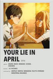 Collection by beautifully insane • last updated 2 weeks ago. Your Lie In April Anime Printables Movie Posters Minimalist Anime Titles
