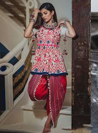 Off White Khadi Navratri Special Kediya With Dhoti Salwar 141018 Navratri Dress Garba Dress Patiyala Dress