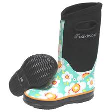 childrens neoprene daisy rain boots