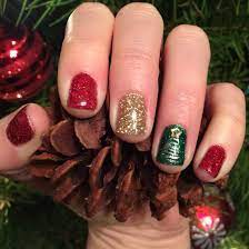 For beginner nail artists to advanced career nail techs who want more nail art education! Christmas Nails Red Green Gold Glitter Which Christmas Tree Christmas Nails Glitter Green Nails Holiday Nails