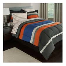 Ships free orders over $39. Modern Living Gray Orange Blue Stripes Boys Teen Full Comforter Set 7 Piece Bed In A Bag