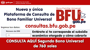 Consulta Aqui Segundo Bono Universal De 760 Soles Nueva Y Unica Plataforma De Consulta Bfu Gob Pe Somos Docentes