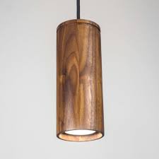 Modern Pendant Light Small Wood Cylinder Pendant Light