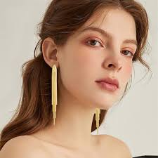 Aretes Largos Mujer Elegantes Godtemrow Aretes De Oreja Con Forma De Luna,  Aretes De Gancho Largo De Cristal Para Mujer, Piercing De Cartílago,  Joyería De Regalo, Metal, Circonia Cúbica Pendientes Para Mujer
