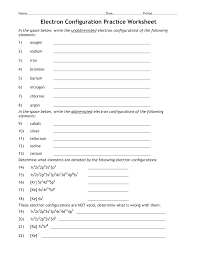 Write the unabbreviated electron configurations of the following elements Https Www Mayfieldschools Org Downloads Electron Configuration Practice Workshe 12 Pdf