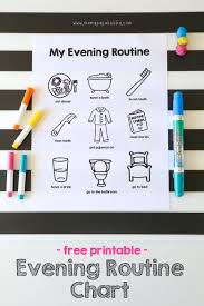 printable evening routine chart mama papa bubba