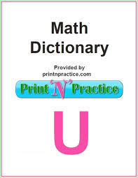 Math Words That Start With U Union Unit Unity Math Words Printable Math Worksheets Math