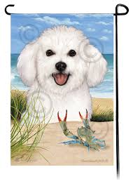 Bichon Frise Summer Beach Garden Flag