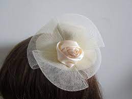 Ivory Champagne Cream Mini Top Hat Rose Net Mesh Fascinators Headwear Clip Wedding Lady Hair Fascinator In Hair A Mini Top Hat Fascinator Fascinator Hairstyles