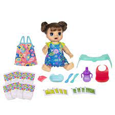 Baby Alive Happy Hungry Baby Brown Straight Hair Bonus Pack Ages 3 And Up Walmart Com