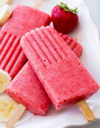 Esquimaux Banane Fraise Orange Je Veux Une Glace Sans Sucre Elle A Table Recettes De Glace A L Eau Idees De Collations Glace Banane