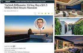 Ünlü iş insanı ali koç, los angeles'tan 14.5 milyon dolara lüks bir malikane satın aldı. Ali Koc Los Angeles Ta Malikane Aldi Magazin Life
