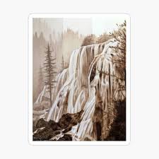 It is a wood slice with your family tree engraved by burning. Waterfall Woodburning Art By Minisa Robinson Poster By Minisarobinson Redbubble