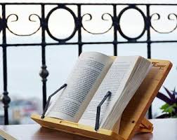 Book Stand Personalized Book Easel Custom Ipad Easel Etsy In 2020 Wooden Book Stand Wooden Books Cook Book Stand