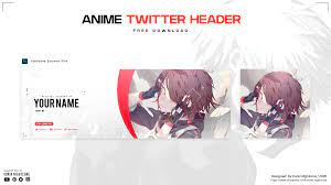 Free anime twitter header template, and it's photoshop template | Behance