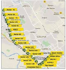 Noida Metro Rail Map Noida Metro Rail Corporation Ltd