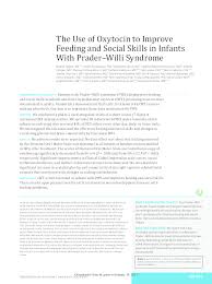 Centre hospitalier universitaire de toulouse. Pdf The Use Of Oxytocin To Improve Feeding And Social Skills In Infants With Prader Willi Syndrome Antoine Guedeney Academia Edu