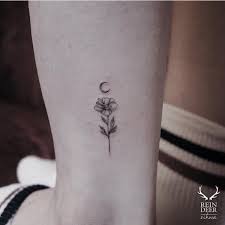 Ankle Black Minimalistic Flower Tattoo Dainty Tattoos Tattoos Minimalist Tattoo
