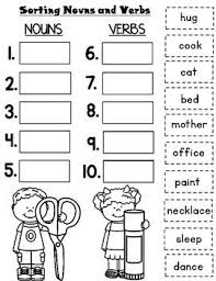 Nouns And Verbs Worksheets Nouns And Verbs Worksheets Nouns And Verbs Verb Worksheets