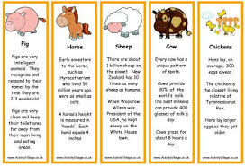 Farm Animal Bookmarks Facts Farm Facts Farm Animals For Kids Farm Animals