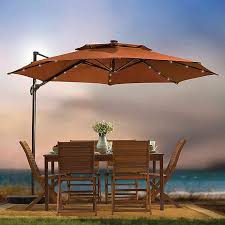 11 Foot Round Cantilever Umbrella With Solar Lights Umbrella Bed Bath Beyond Large Patio Umbrellas Best Patio Umbrella Offset Patio Umbrella