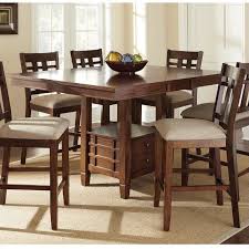Explore the modern style dining room with dining set, i.e. Steve Silver Company Bolton Counter Height Dining Table With Butterfly Leaf In Dark Oak Bo4848p Counter Height Table Counter Height Dining Table Dining Table