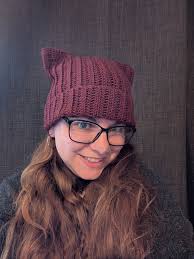 Crocheted my grandson a cat hat.