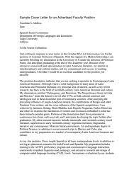 Cover letters should address qualifications for this position rather than summaries of research and publications. Sample Cover Letter For An Advertised Faculty Position Printable Pdf Download