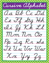 cursive alphabet modern learning chart