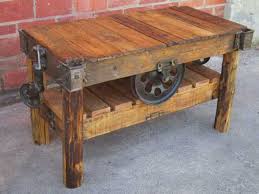 It's the newest trend in upscale coffee tables: Lineberry Furniture Factory Cart High Bar Table