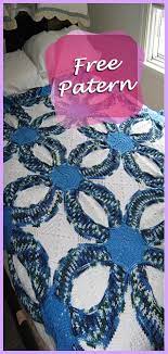 Patchwork Quilt Crochet Free Pattern Wedding Ring Quilt Yarn Of Crochet Wedding Ring Quilt Quilts Free Crochet