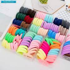 100pcs Diameter 35mm Hair Bands Ponytail Holder Hair Ties Headband Scrunchies Pack Scrunchie Hair Accessories Scrunchie Hairstyles Hair Band Elastic Hair Bands